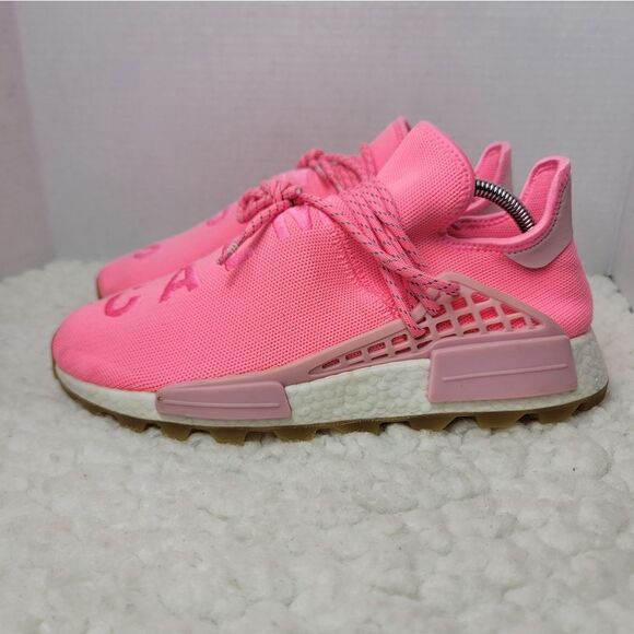 Pharell Williams × Adidas NMD Human Race Trail Sun Calm Mens Size 9 Pink Sneaker - Picture 3 of 10